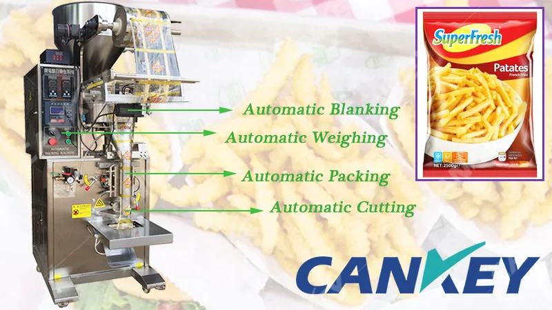 Buy Ck-lk480 Fully Automatic Bag Packing Frozen French Fries Packaging  Machine from Henan Cankey Technology Co., Ltd., China