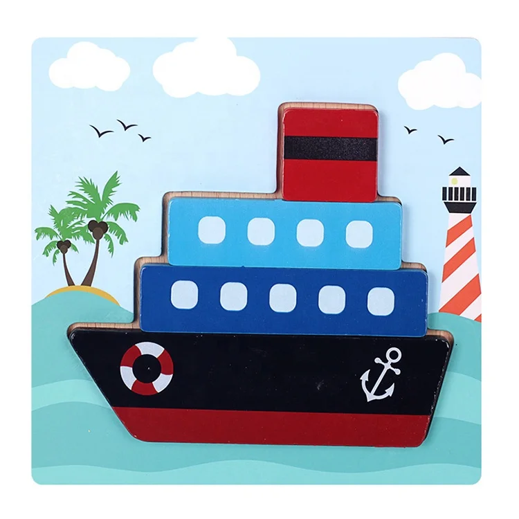 
3D Wooden Puzzle Cute Cartoon Animal Intelligence Kids Educational Gift Brain Teaser wooden jigsaw puzzle 