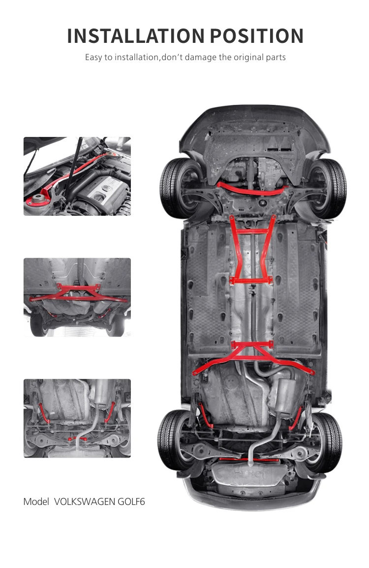 LVTU Factory strut brace strut bar body kit strut tower bar For