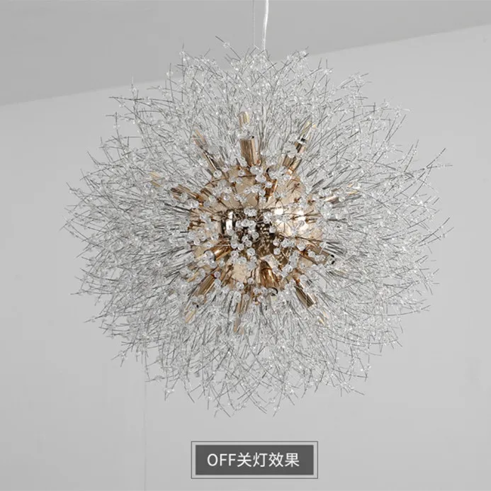 
Modern Crystal Dandelion Pendant Light LED Flower Chandelier 