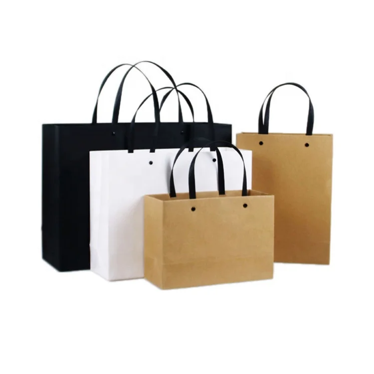 
custom logo printed retail shopping white paper carry bags with bow tie 
