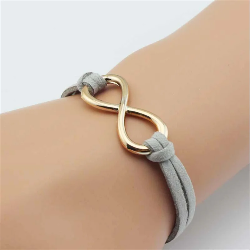 

Yiwu cheap price jewelry bracelet infinity charm leather woven bracelet for women, As picture