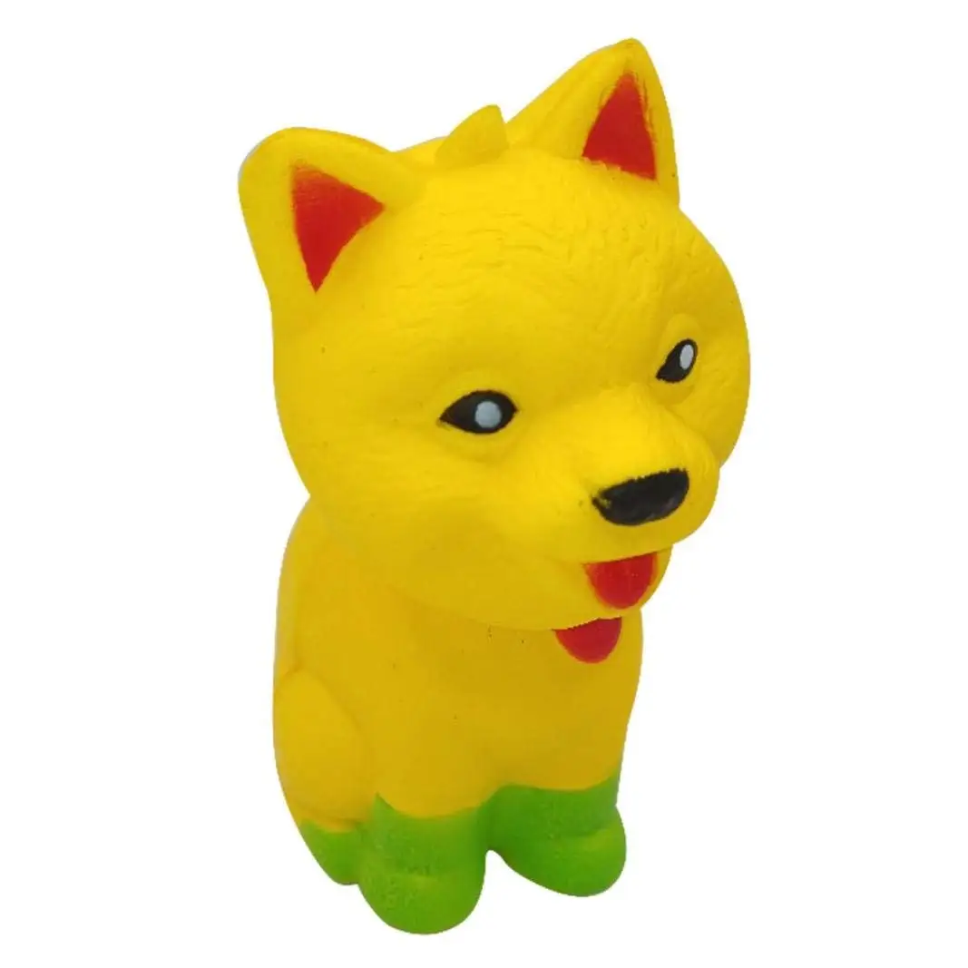 Yoyorule Key chain with Jumbo Pomeranian Squishy Cute Dog Super Slow Rising Scented Fun Animal Toys (yellow)