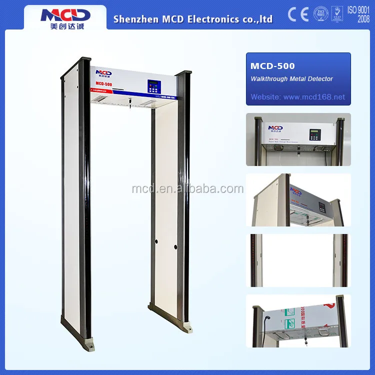 Waterproof Door frame Walkthrough Metal Detector, 6 Zones Archway Metal Detector Door MCD500A for Security