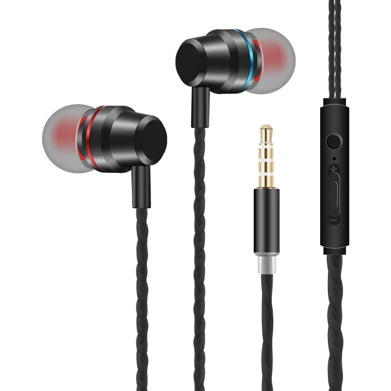 

New Universal 3.5mm In-Ear Stereo Earbuds Earphone With Mic, Red,gold,silver,black