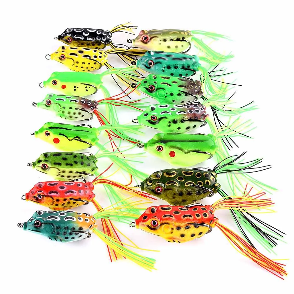 

Fulljion Other Fishing Products Topwater Wobblers Fly Fishing Artificial Insect Soft Lures Frog Fishing Lures, Vavious colors