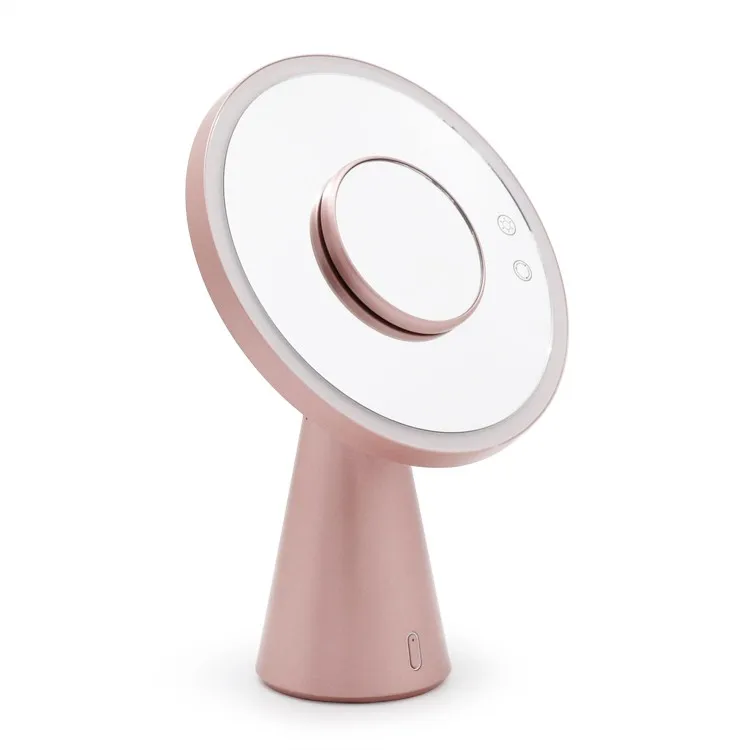 

aluminium desk lamp Round lights 2019 new arrivals led touch screen makeup mirror, White/silver/gold/rose gold