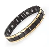 Luxury look two tone gold black men stress relief energy titanium bracelet