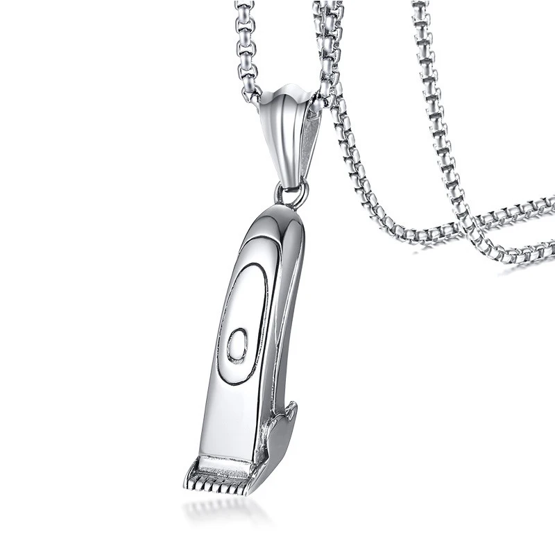 

New barber gifts jewelry men titanium steel razor pendant necklace