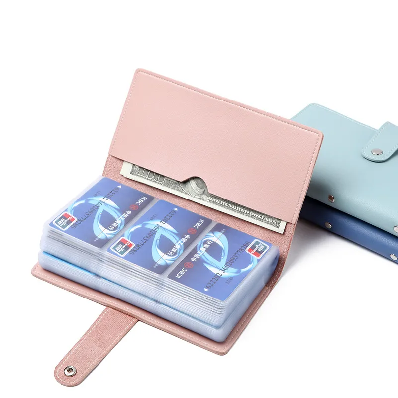 

Fashion PU candy color 96 card slots business credit card wallet custom logo briefcase business card holder, Colors