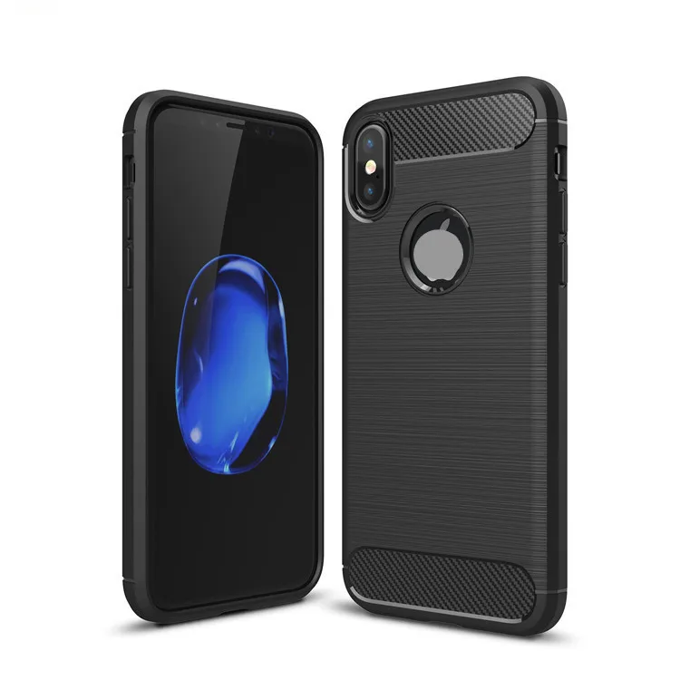 

IN STOCK High Quality 360 tpu shockproof protective TPU cover carbon fiber case for iPhone 6 7 8 plus X XS