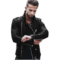 

5XL Men's Motorcycle PU Leather Jackets Men Leather Autumn Winter Slim Fit Jackets Male Business Fitness Casual Coats