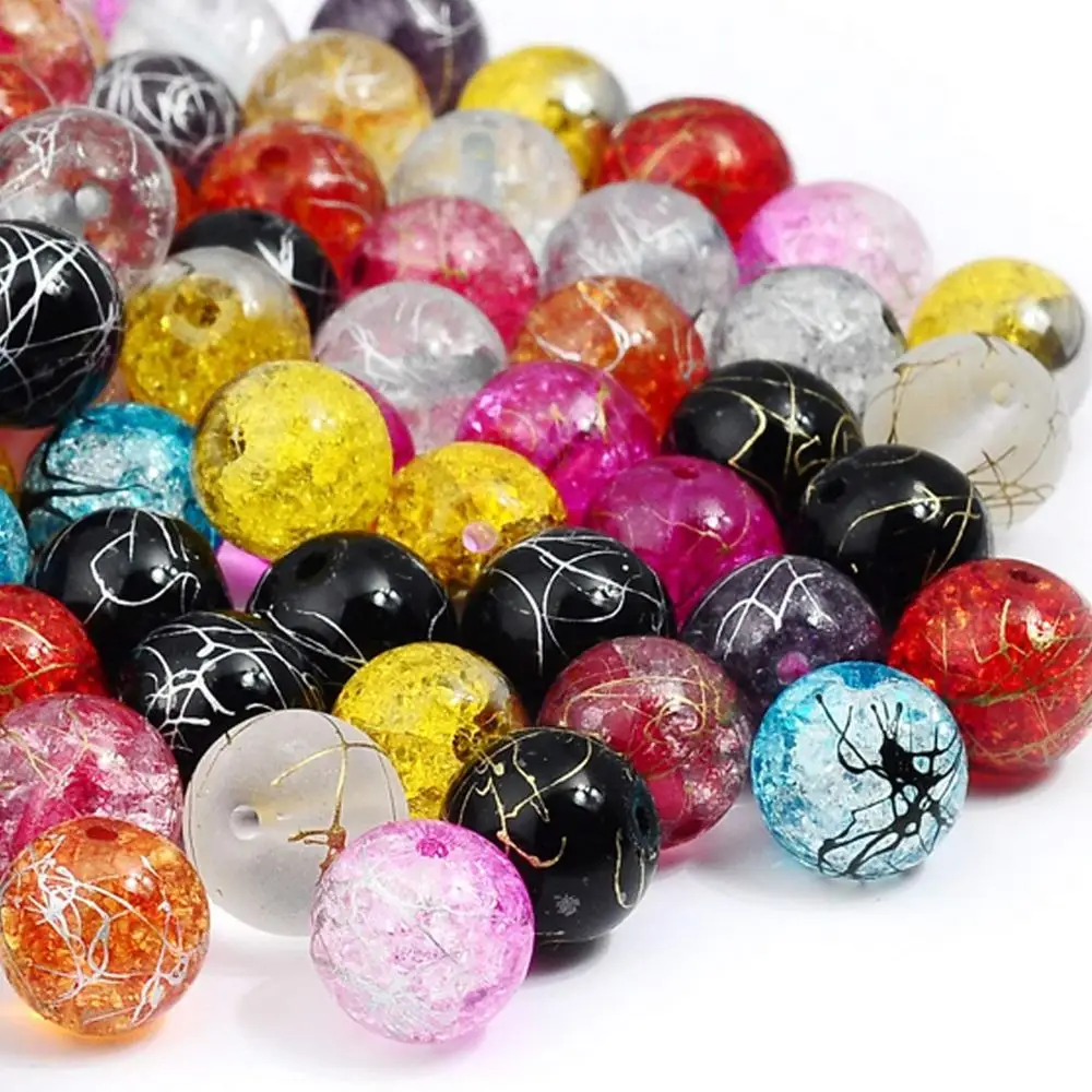 

Assorted Mixed Round Druk Crackle Czech Crystal Glass Beads for Jewelry Making