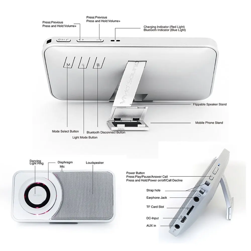 Mini Ultra Slim Pocket-Sized Powerful Sound Bluetooths Speaker