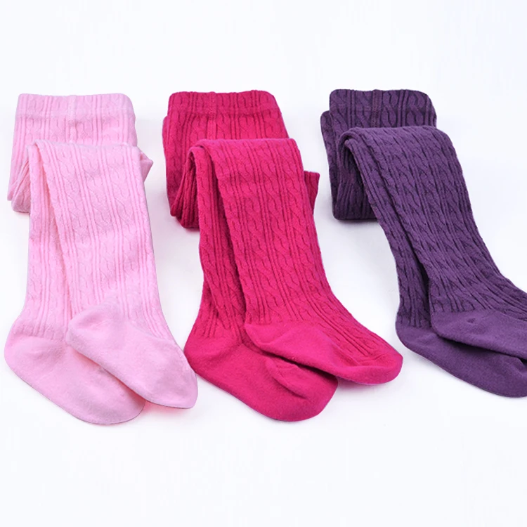 wholesale children cotton tights, 100% cable knitting baby cotton tights