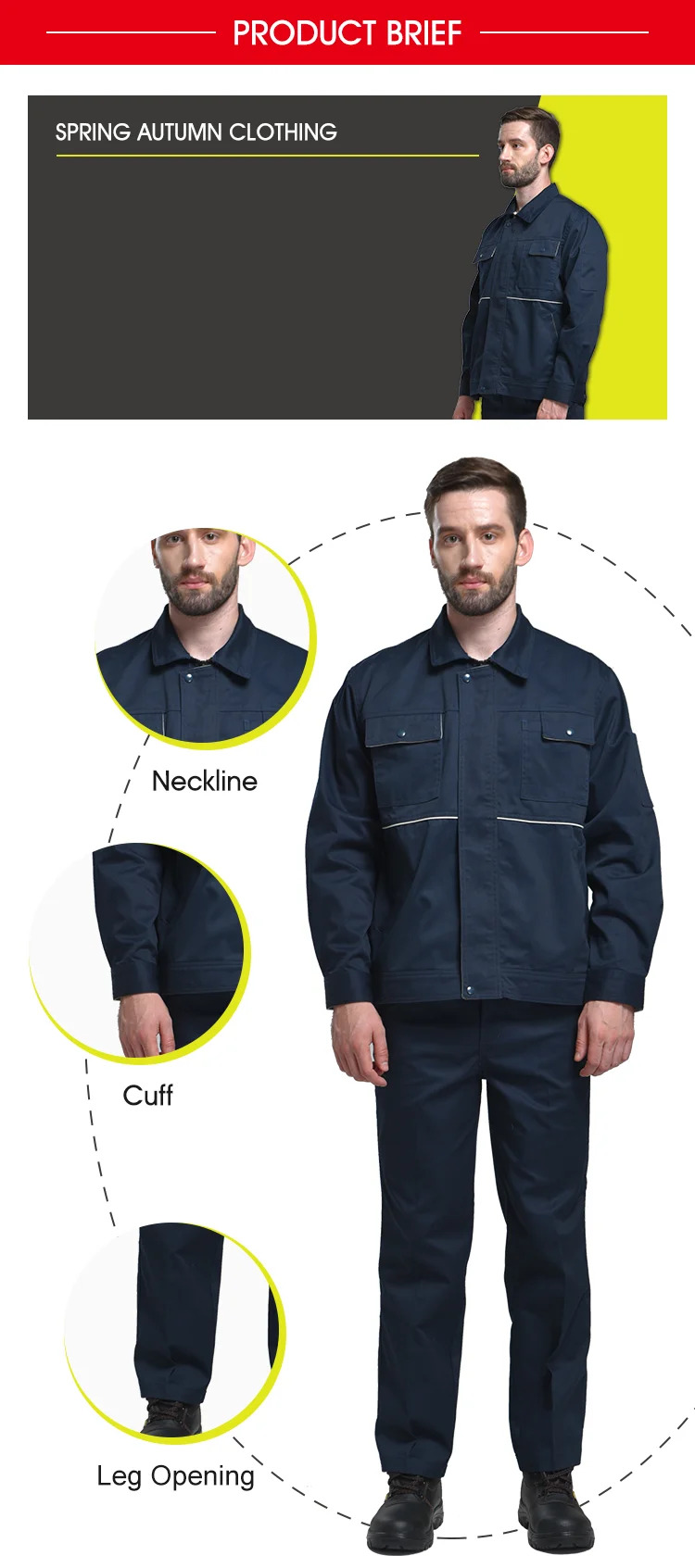 Industrial Workwear Uniforms Dark Blue Color C&g Brand Buy Workwear