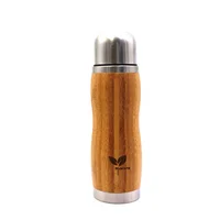 

Custom Tea Vacuum infuser laser logo bamboo thermos insulated tea tumbler BPA free bamboo sports bottle