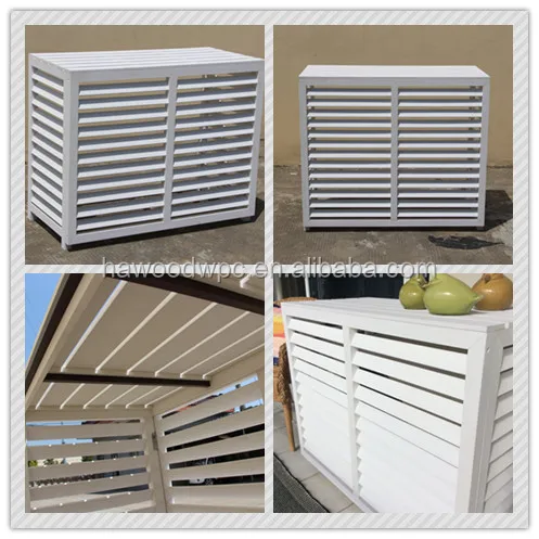 Decorative Wpc Wood Air Conditioner Cover Wooden Decorative Wpc Wood Air Conditioner