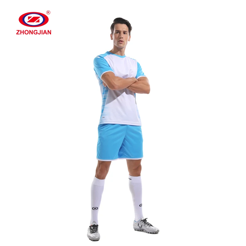 

training soccer tshirt uniform fitted tops set wear football gymwear sweatsuit, White,blue,red,orange,green