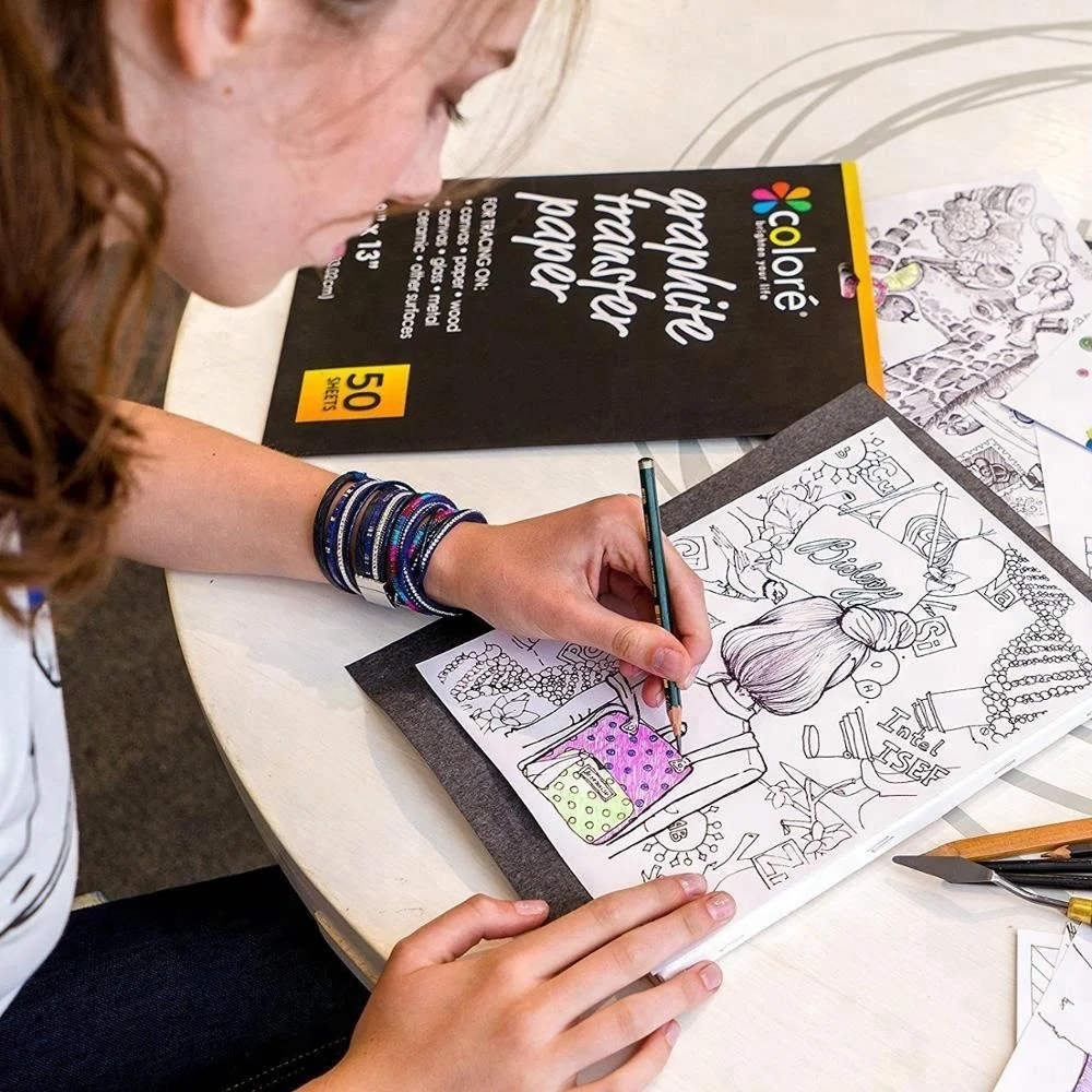 
White Or Graphite Transfer Paper Tracing Paper 9 by 13 Inch for Wood, Paper, Canvas, 30 Sheets 