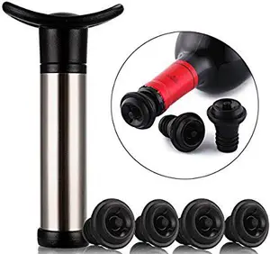 Hot 2018 amazon trending wine saver preserver pump with 4 vacuum bottle stoppers for kitchen tools