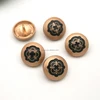 18mm round metal alloy sewing buttons matt dulle gold buttons with black lacquer suit buttons SF-033A