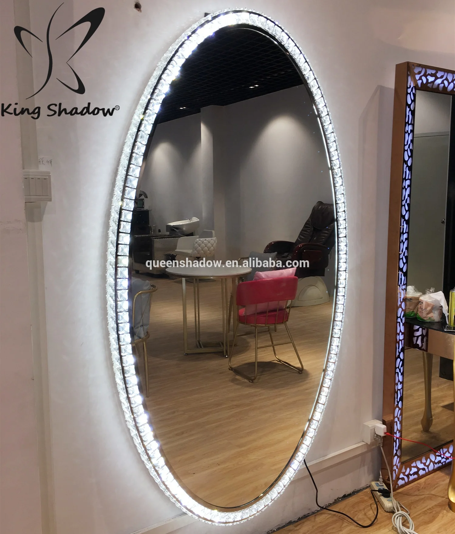 

kingshadow new design hair salon makeup mirror crystal mirrors, Optional