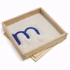 High quality Montessori educational toys knobbed cylinder blocks for toddlers Writing Therapy Tray with Lid and Colored Sand