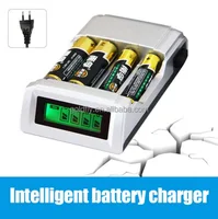 

2016 4 Slots LCD Display Smart Intelligent Battery Charger for AA / AAA NiCd NiMh Rechargeable Batteries EU Plug