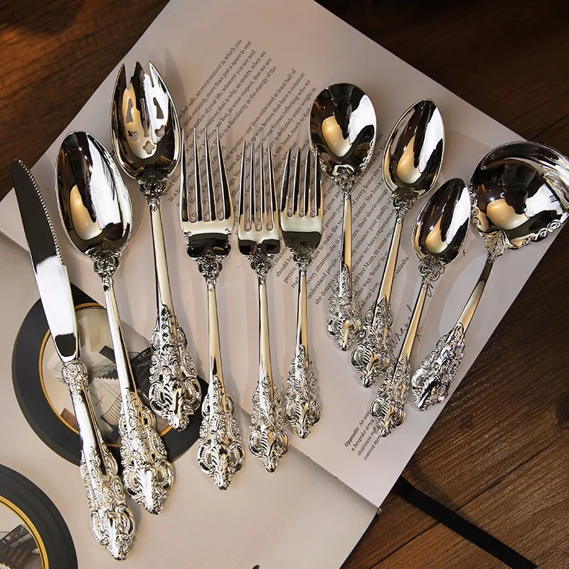 Luxury Royal Gold Plated Used Restaurant Cutlery 18/8 High End