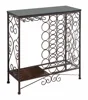 Metal Folding Display Wine Storage Rack Shelf Furniture With Marble Top Console Table