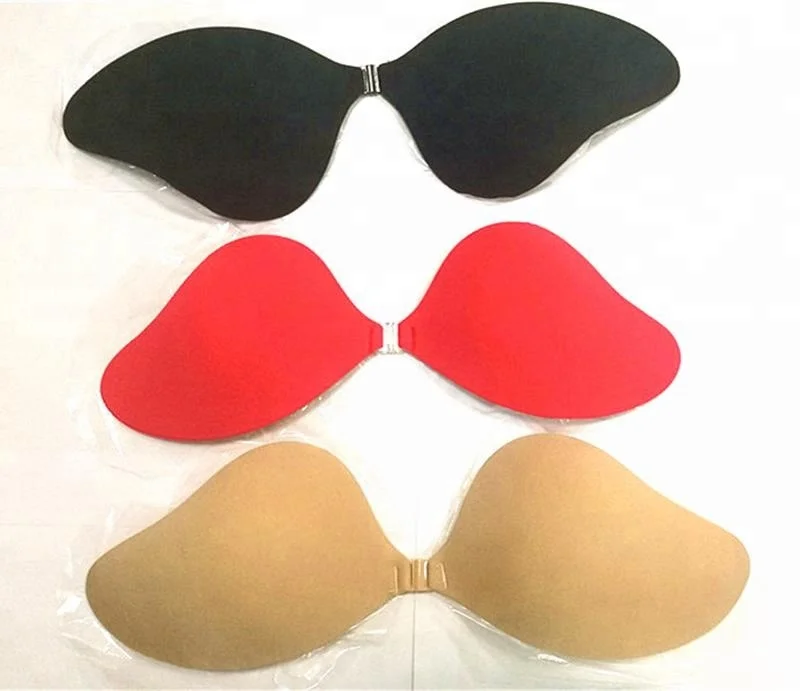 

New Sexy Red Color Women Sexy Beast Petals Invisible Silicone Push Up Self Adhesive Strapless Bra