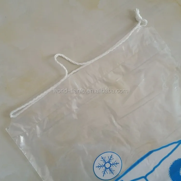 Heavy Duty Commercial Grade Clear Plastic Ice Bag With Cotton
