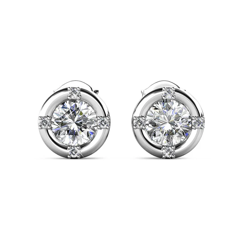 

Destiny Jewellery wholesale women accessories round shaped stub earring, White / rose gold
