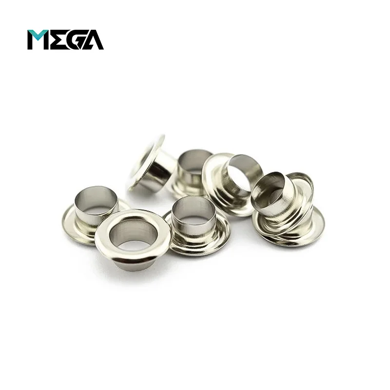 High quality bag accessories oval round shoe eyelet grommet stainless steel custom metal brass curtain eyelet ring for garments