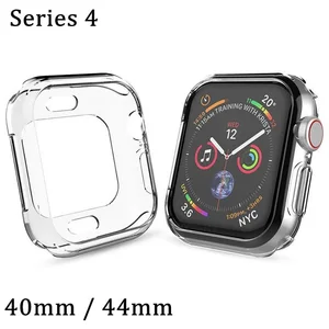 Watch Cover for Apple Watch 4 Case 44mm 40mm Series 4 Soft Slim TPU Ultra-thin Transparent Silicone watch accessories