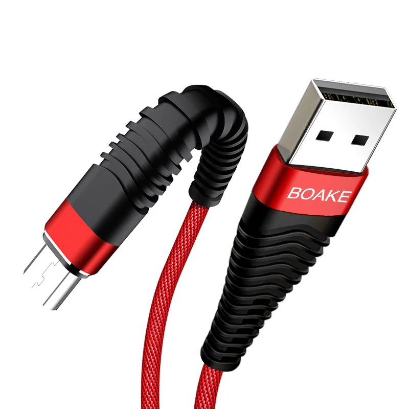 High feedback 2.1a micro usb charging cable nylon braided android micro usb data cable