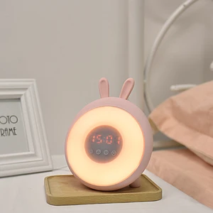 Image of Nature sounds toddler led digital snooze wake up light sunrise alarm clock