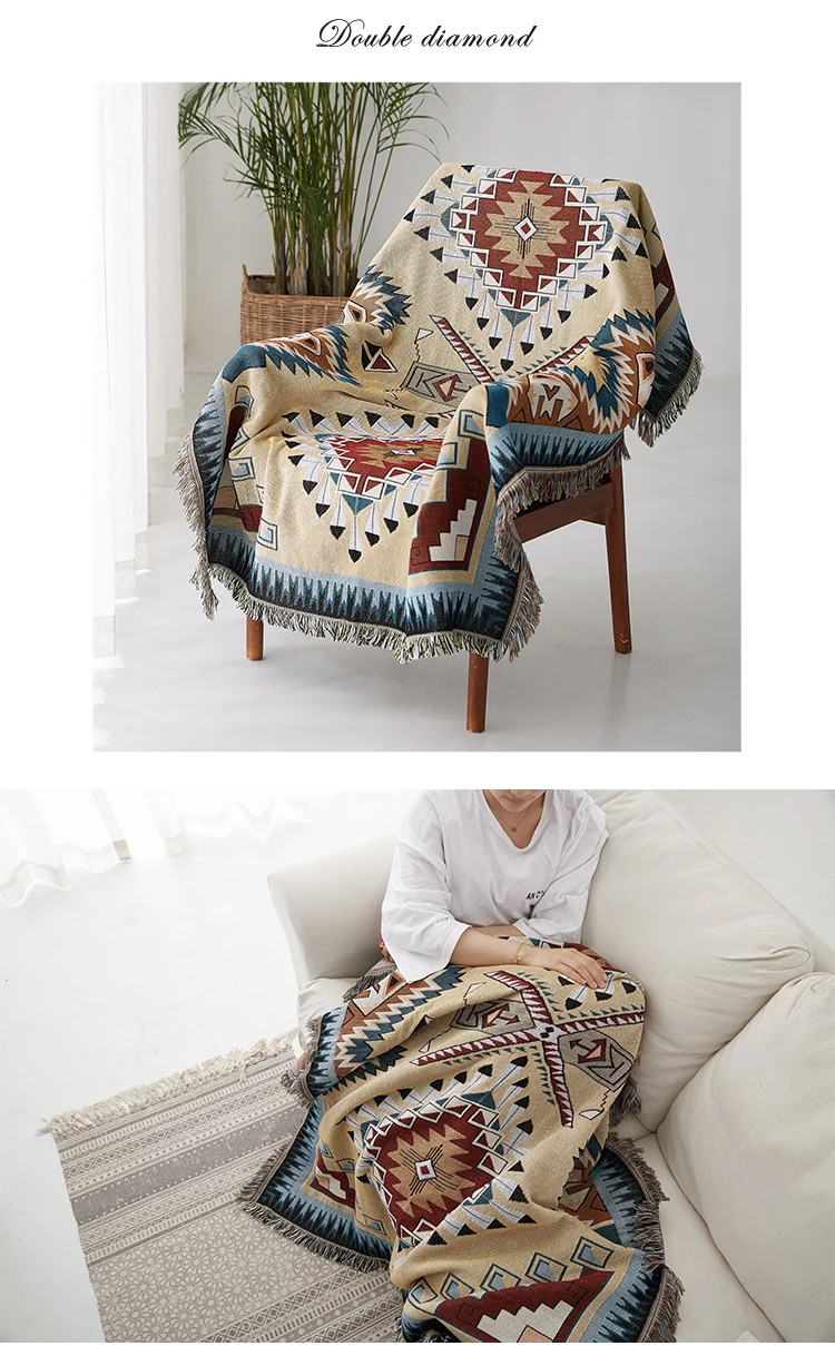 Amazon Hot Sale Woven Cotton Rawhouse Bohemian Throw Geometric Blanket Buy Throw Blanket