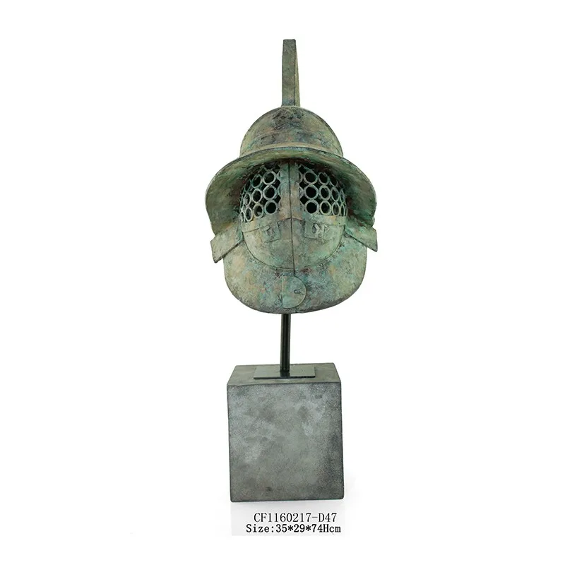 Resin Roman Soldier Helmet Figurine Decoration Personalized Desktop Ornaments details