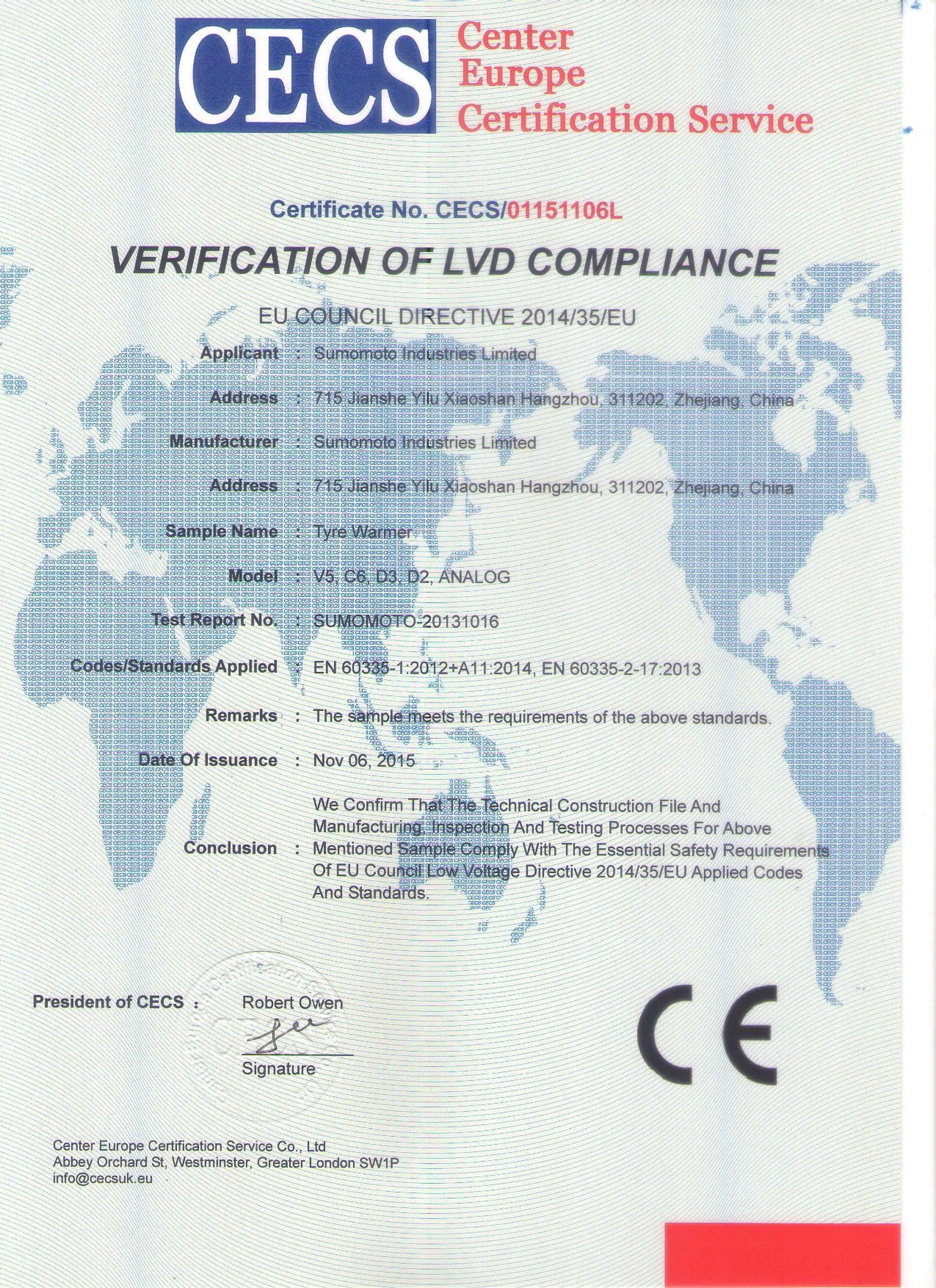 TW CE Certificate