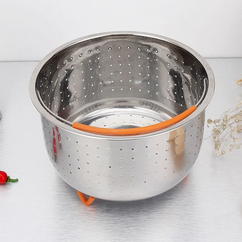 Stainless Steel Steamer Insert With Silicone Handle And Non-slip Legs ...