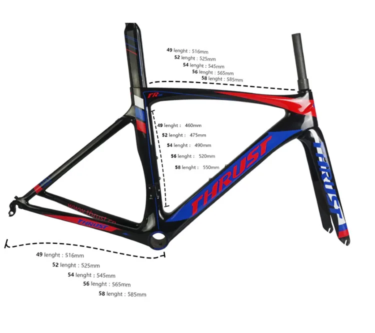 

Thrust Chinese factory supply TR carbon road bike frame