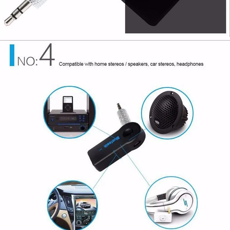 Home Car Wireless Bluetooth AUX Audio Receiver Adapter 3.5mm Jack Bluetooth HandsFree Car Kit Stereo MP3 Music Receiver