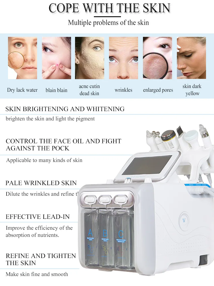6 in 1multifunctional face care rf beauty equipment
