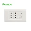 South America/US European Double 3 Pin Electrical Wall Socket Outlet and Tel/TV/Computer/LAN Plug