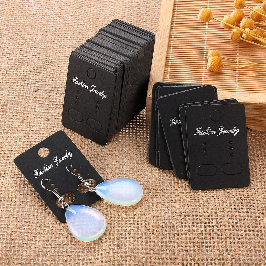 

Display Cards with Self-Sealing Bags for Stud Ear Dangle Pendant Personality DIY simple style Earrings Necklace Chain (Black), Customized color