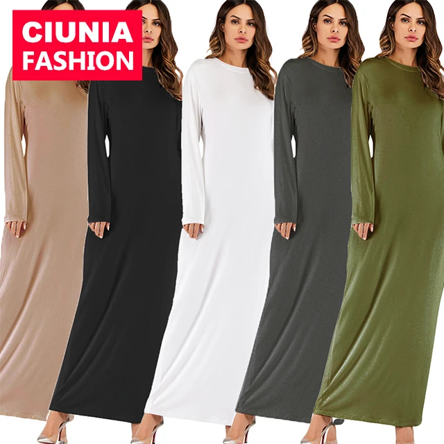 

9099# Islamic scarves muslim hijab fashion dubai abaya top wholesale long sleeve muslim bodycon dresses modest women clothing, Black/grey/white/green/khaki