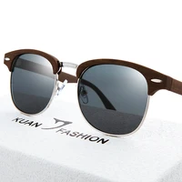 

KUAN FASHION Brand 2019 Custom Designer UV400 Sun Glasses Half Frame Polarized Sunglasses Men Women