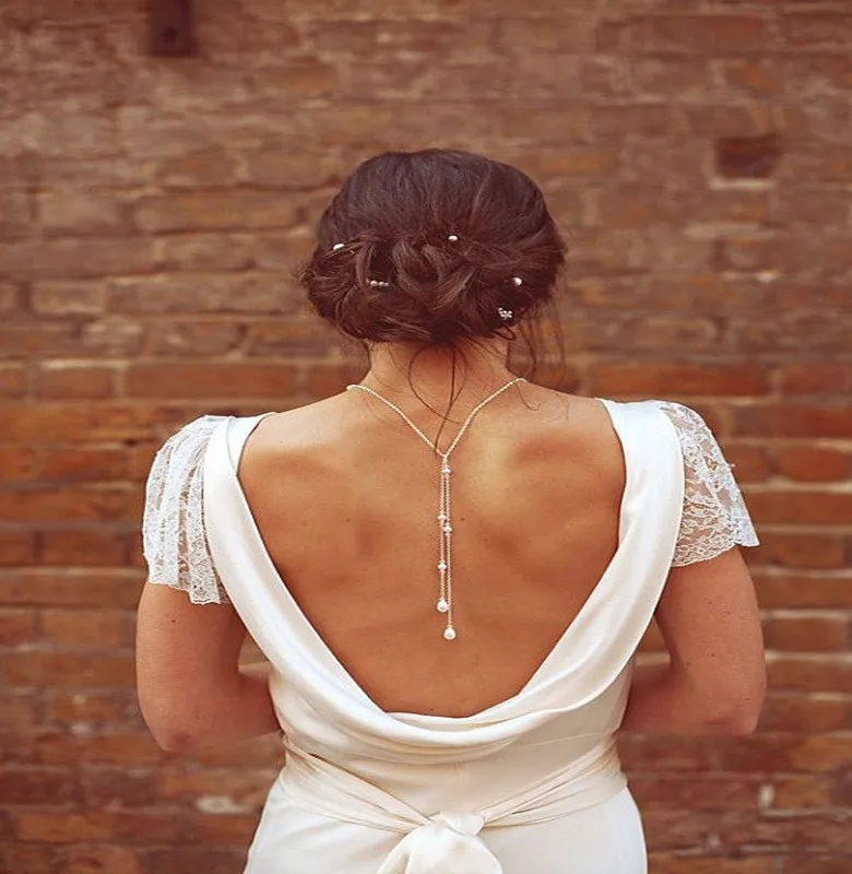 Newest bridal jewelry back drop chain back chain for bride wedding back